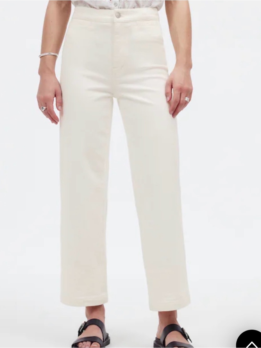 NWT Madewell Emmet Wide-Leg High-Rise Jeans in Off-White
